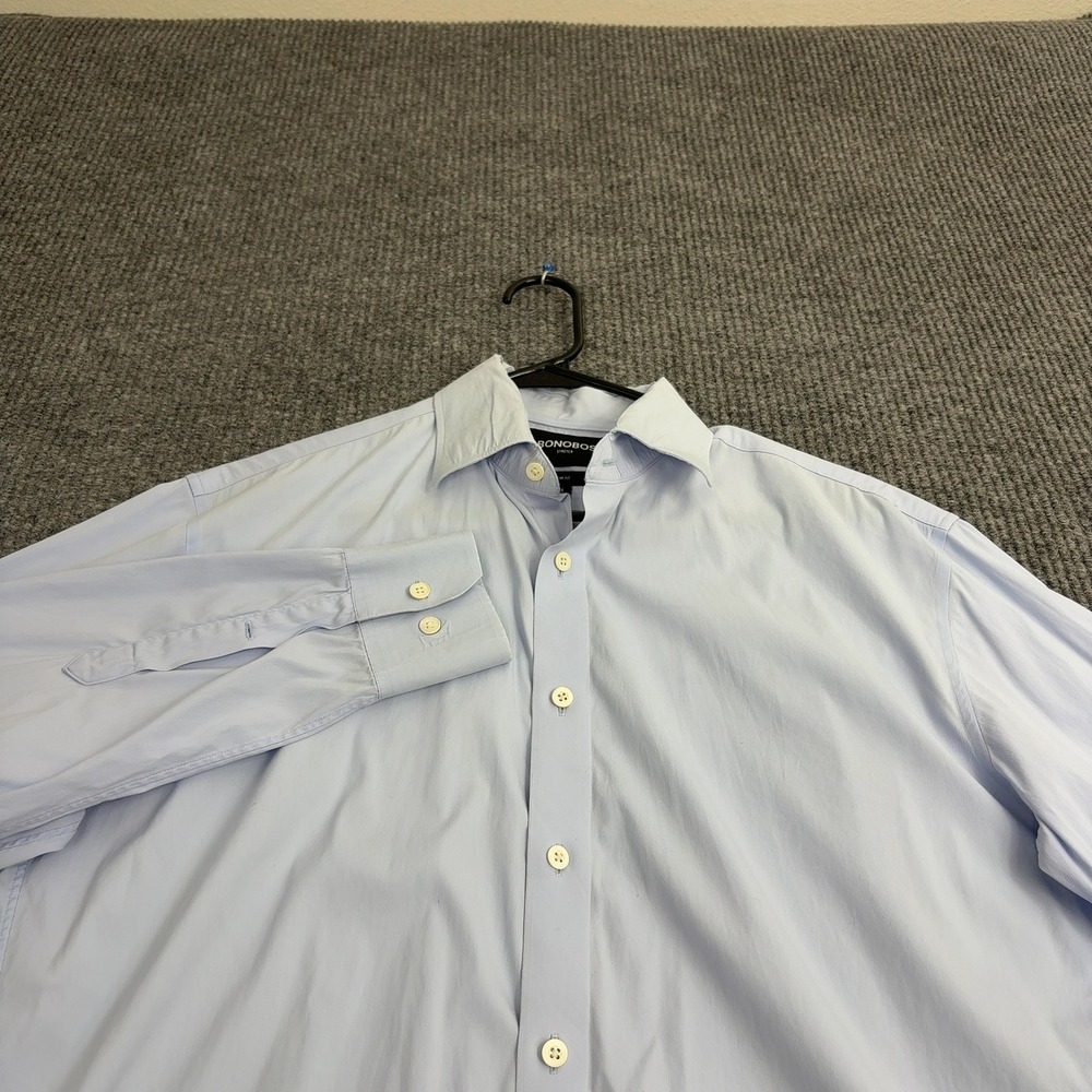 Bonobos Button Up Mens 16 32 Light Blue Stretch Slim Fit Business Casual